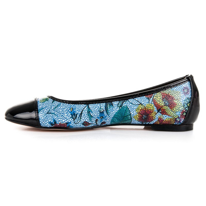 Lacquered vinceza ballerinas black blue 1