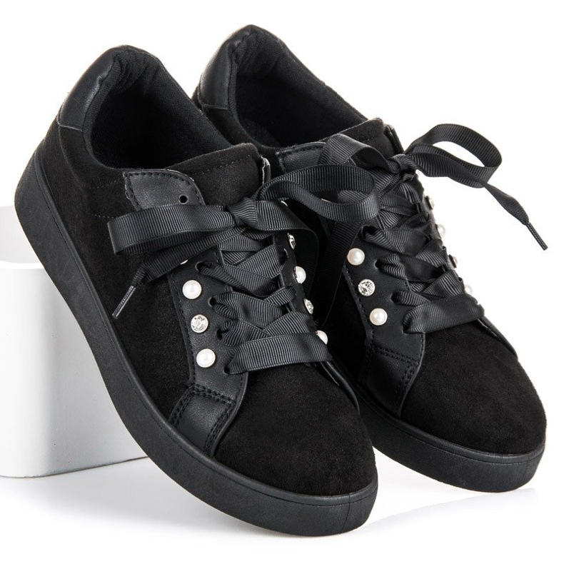 Erynn Lace-up suede sneakers black 1