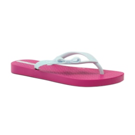 Glitter flip-flops with Ipanema bow pink grey 1
