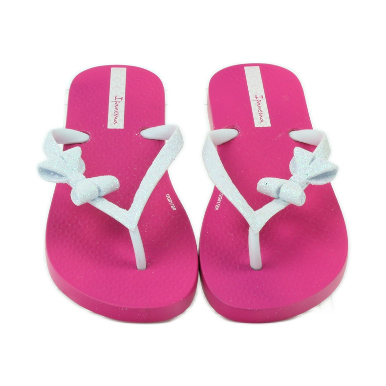 Glitter flip-flops with Ipanema bow pink grey 4