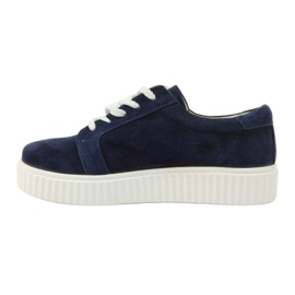 Leather Creepers shoes Filippo 036 navy blue 2 Leather Creepers shoes Filippo 036 navy blue 2