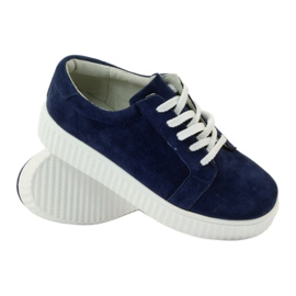 Leather Creepers shoes Filippo 036 navy blue 3 Leather Creepers shoes Filippo 036 navy blue 3