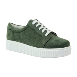 Leather Creepers shoes Filippo 036 green 1