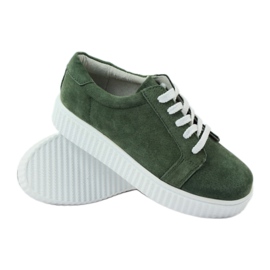 Leather Creepers shoes Filippo 036 green 3 Leather Creepers shoes Filippo 036 green 3