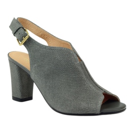 Espinto Women's leather sandals 248 gray cobra grey 1 Espinto Women's leather sandals 248 gray cobra grey 1