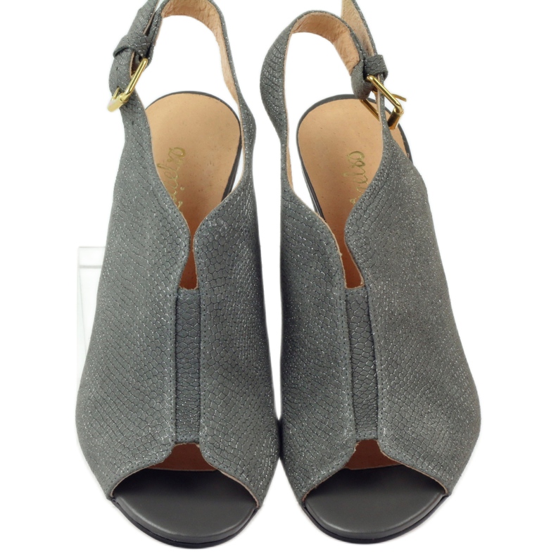 Espinto Women's leather sandals 248 gray cobra grey 4 Espinto Women's leather sandals 248 gray cobra grey 4