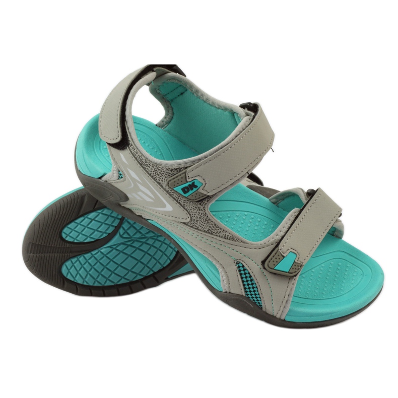 Women's sandals light EVA bottom DK gray grey multicolored 3