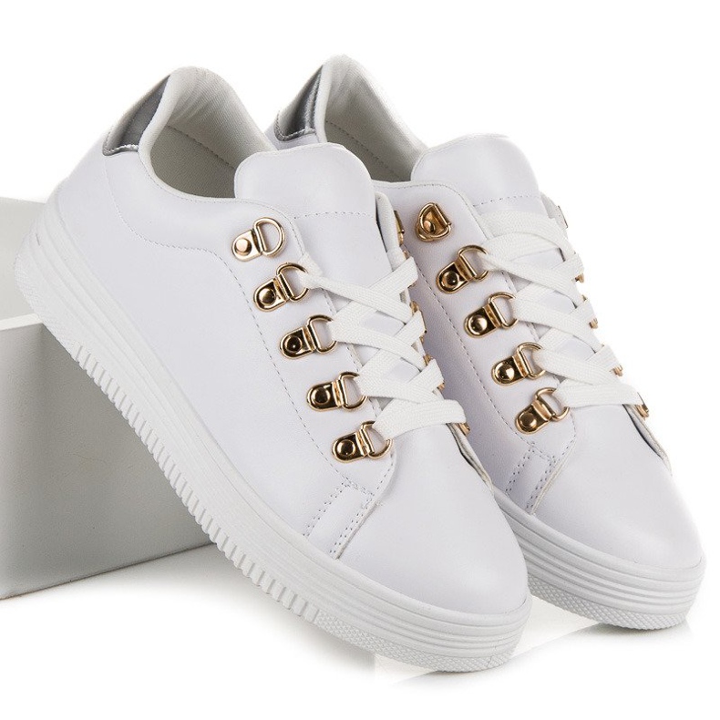 Lovery Stylish white sneakers 1