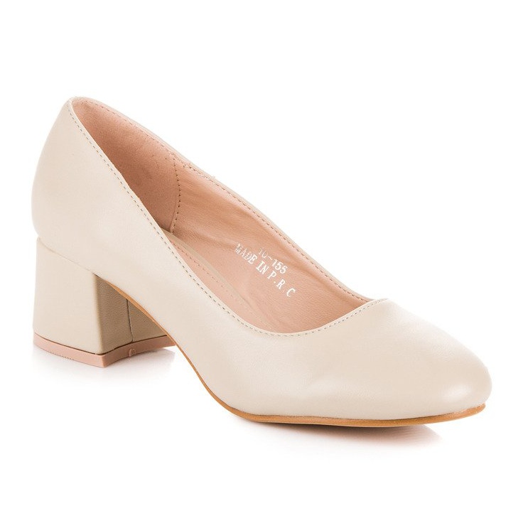 Renda Beige pumps with low heels 2