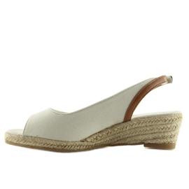 Beige beige espadrilles on a low wedge heel 1