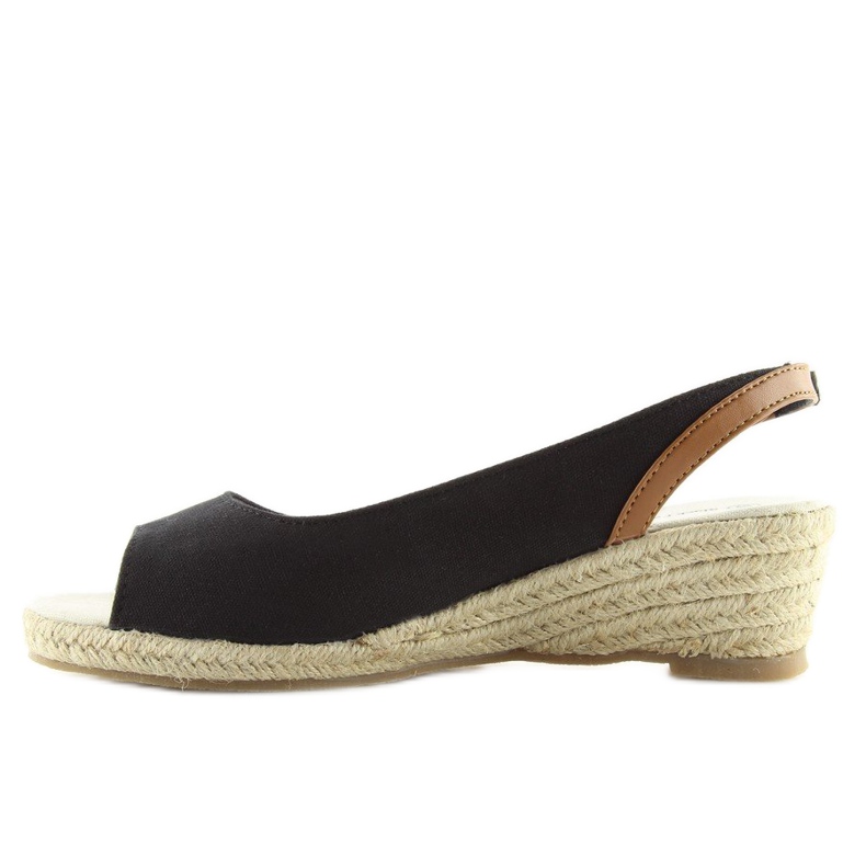 Black espadrilles on a low wedge heel 1