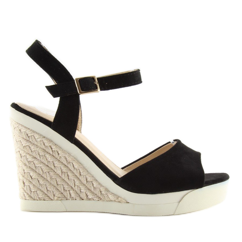 Sporty black wedge sandals 1