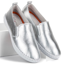 VINCEZA Silver Slipons grey 1