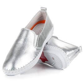 VINCEZA Silver Slipons grey 2