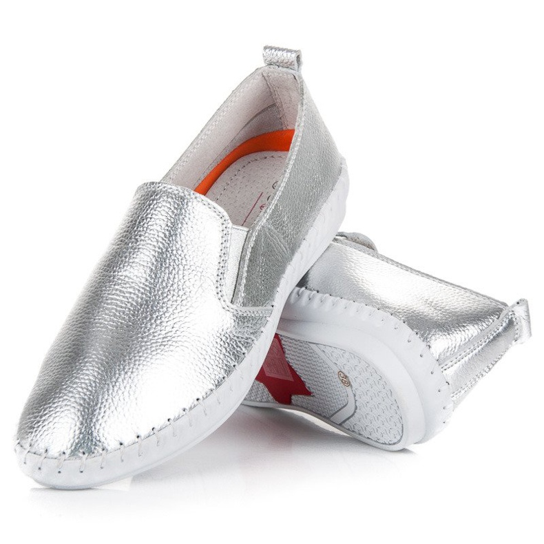 VINCEZA Silver Slipons grey 2