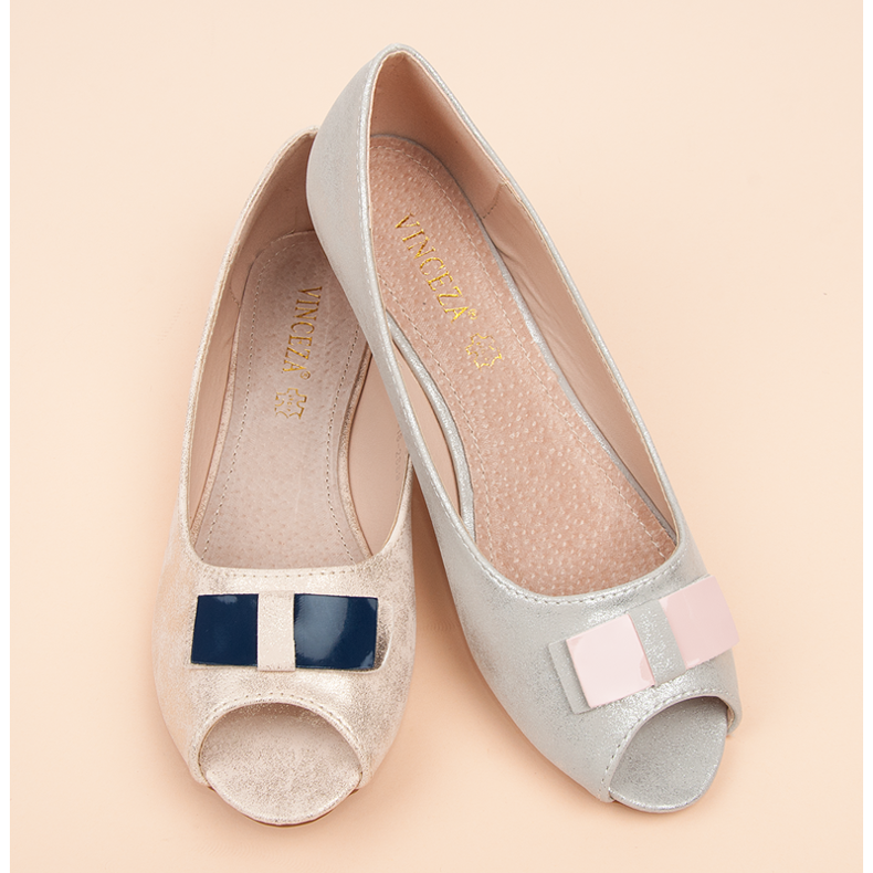 Open toe vinceza ballerinas grey 1