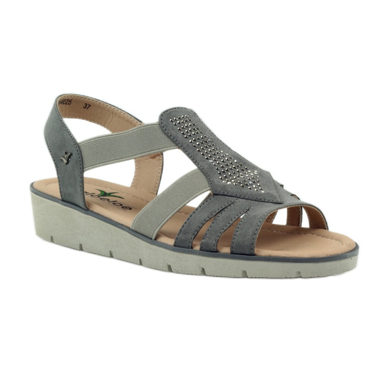 Super comfortable sandals with Aloeloe sequins grey 1