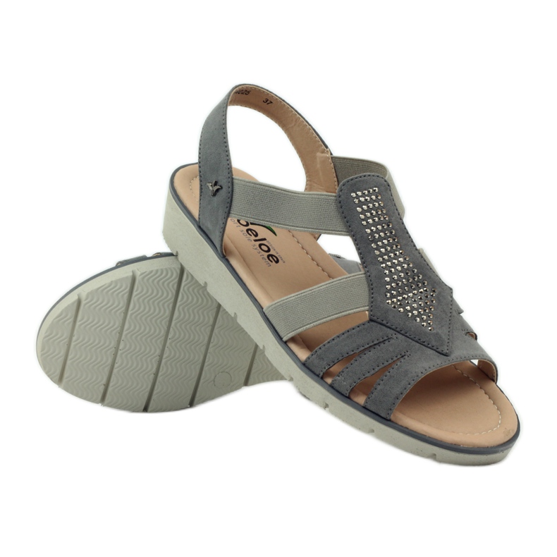 Super comfortable sandals with Aloeloe sequins grey 3