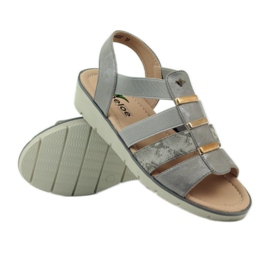 Super comfortable Aloeloe sandals grey yellow 3