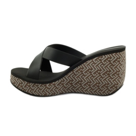 Women's Ipanema 82288 wedge slippers black brown 2
