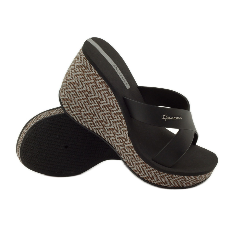 Women's Ipanema 82288 wedge slippers black brown 3