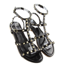 Women's sandals with black H56 Black studs 2