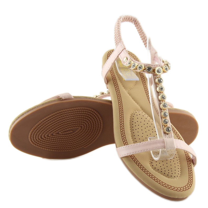 Sandals with pink cubic zirconia AS10875 Pink 1