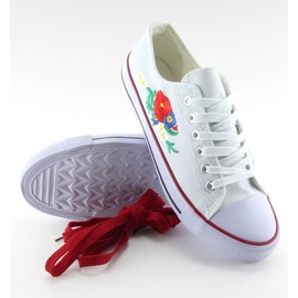 White sneakers with embroidery B71H-25 white 1