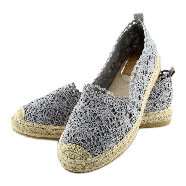 Gray lace espadrilles BB11 gray grey 1