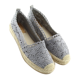 Gray lace espadrilles BB11 gray grey 2