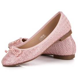 Renda Pink fabric ballerinas 2