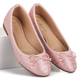Renda Pink fabric ballerinas 1