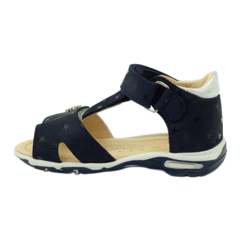 Leather sandals for Velcro 138 navy blue/silver Bartuś 2 Leather sandals for Velcro 138 navy blue/silver Bartuś 2