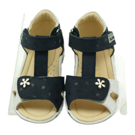 Leather sandals for Velcro 138 navy blue/silver Bartuś 4 Leather sandals for Velcro 138 navy blue/silver Bartuś 4