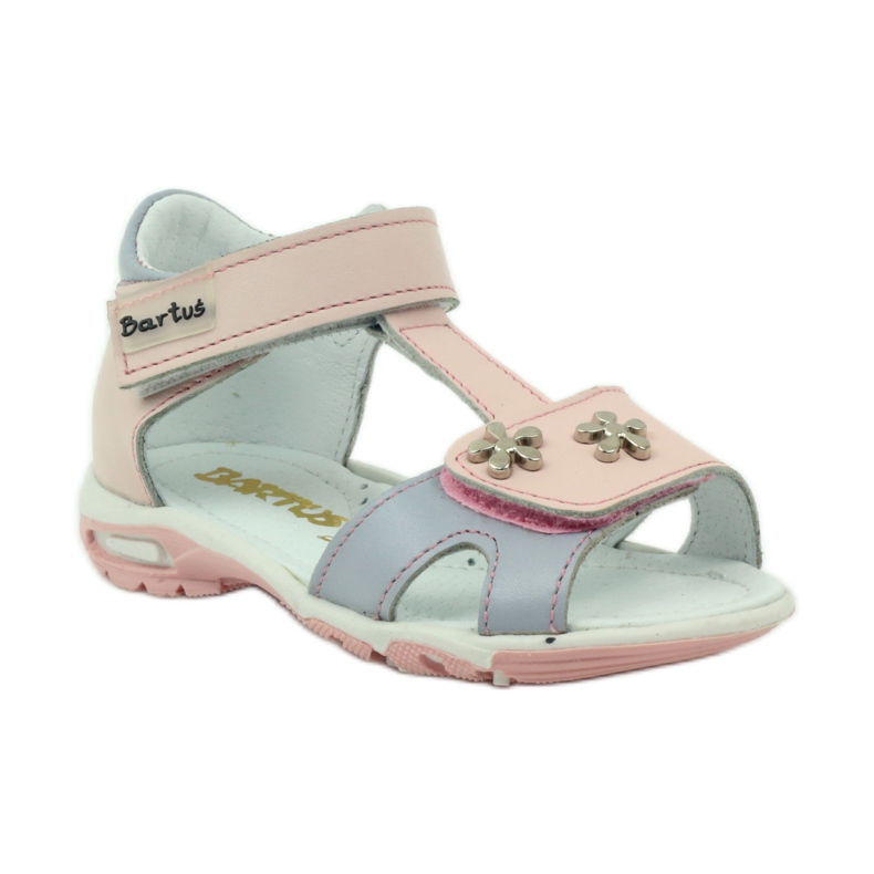 Sandals with Velcro Bartuś 138 pink grey 1