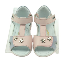 Sandals with Velcro Bartuś 138 pink grey 4