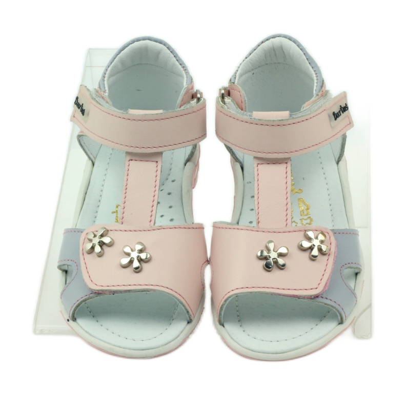 Sandals with Velcro Bartuś 138 pink grey 4