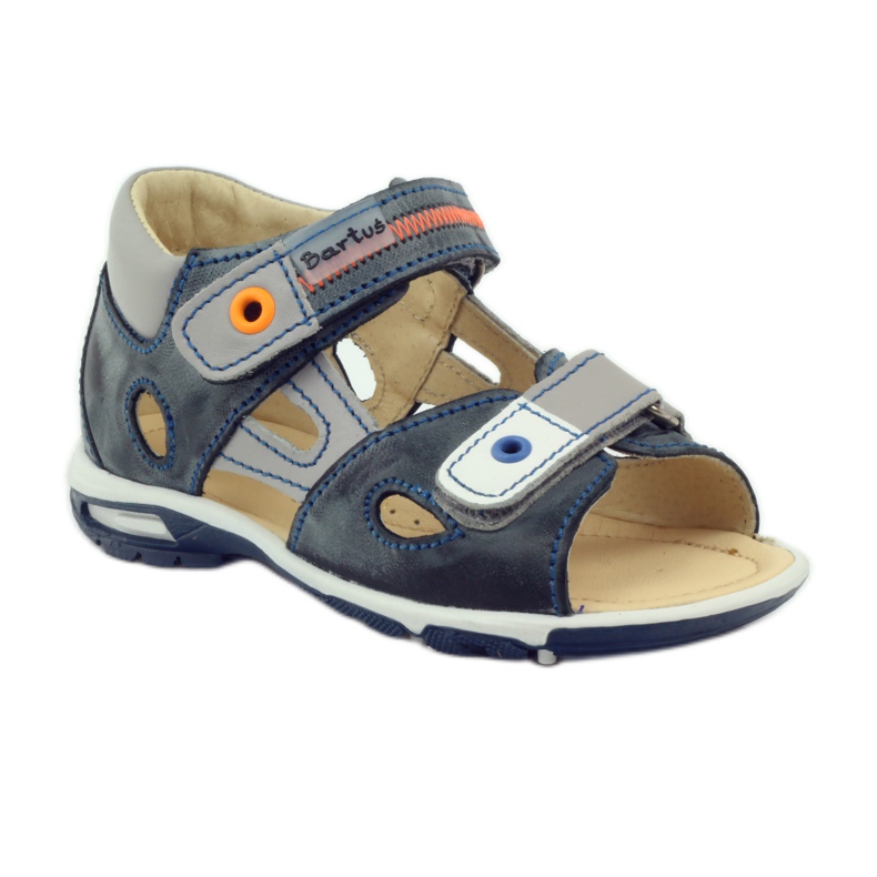 Sandals with Velcro Bartuś 119 dark gray grey 1