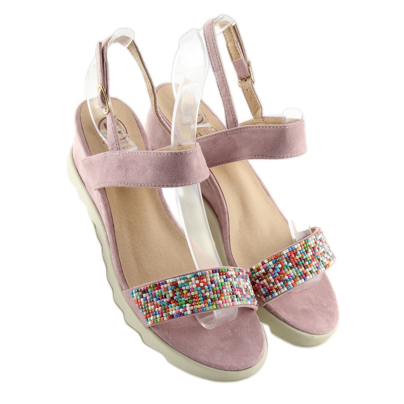 Violet malva low wedge sandals 2