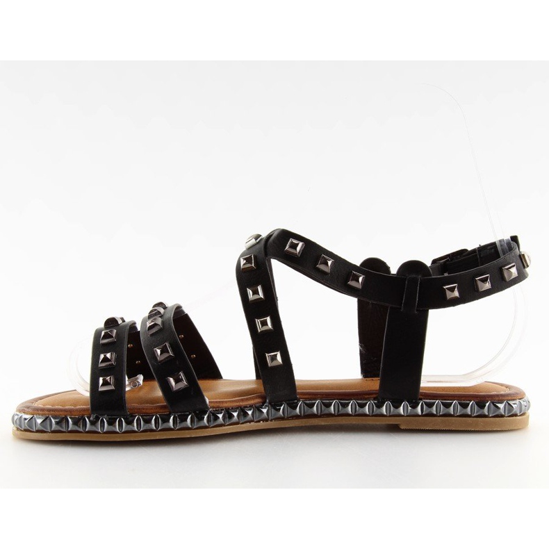 Black sandals with studs WL193 Black 2