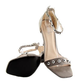 Gray ZY118 L.GRAY high heeled sandals grey 1