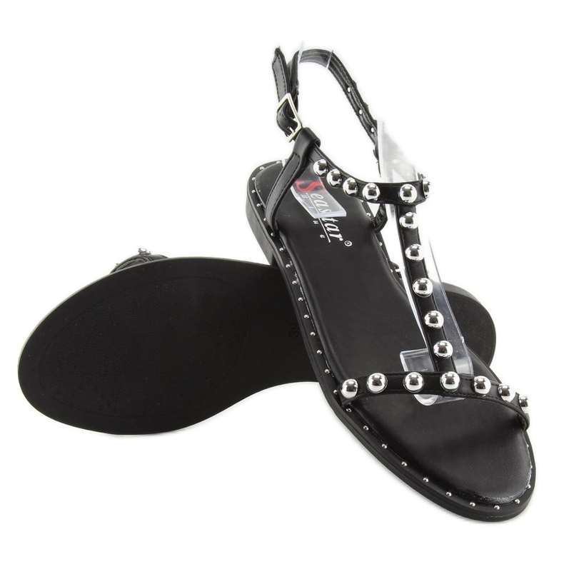 Sandals with studs black DD88P black 2