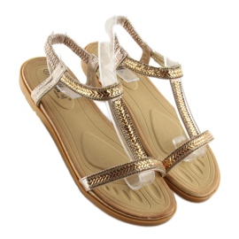 Gold women's sandals FM5035 LT.GOLD golden 2