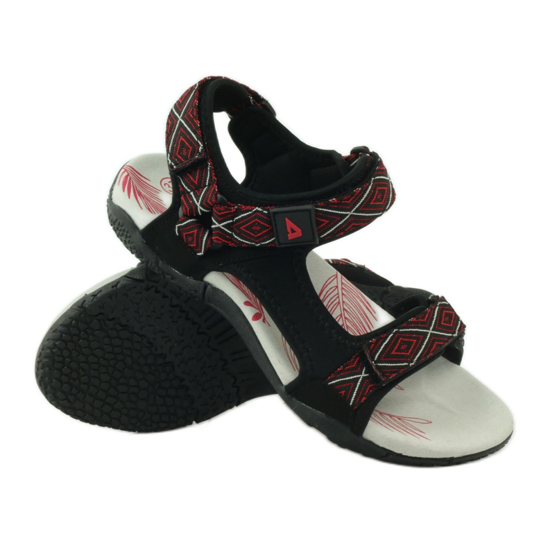 American Club Sandals with an American 6102 leather insert black red 3
