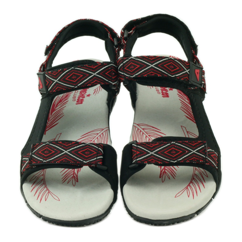 American Club Sandals with an American 6102 leather insert black red 4