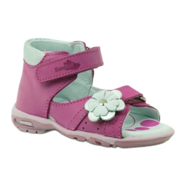 Ren But Leather girls' leather sandals with a flower 097 pink 1