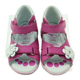Ren But Leather girls' leather sandals with a flower 097 pink 4
