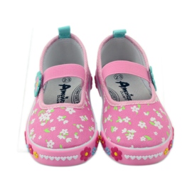 American Club American leather insole sneakers green yellow pink 5