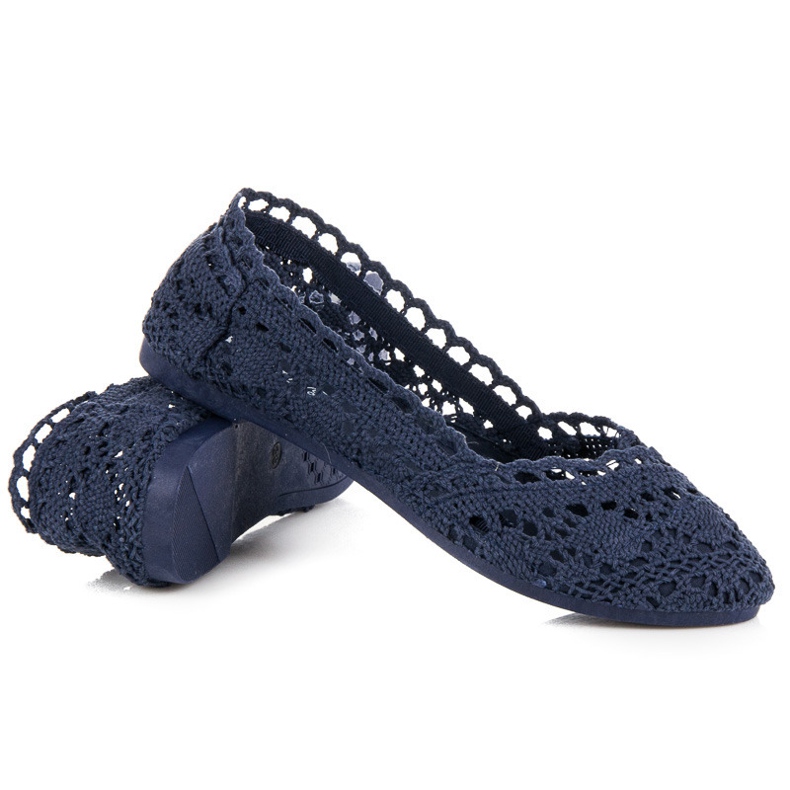 Seastar Navy blue lace ballerinas 1