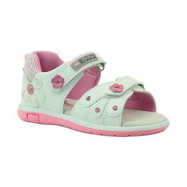 American Club Children's sandals with an American 87285 leather insert pink white 1